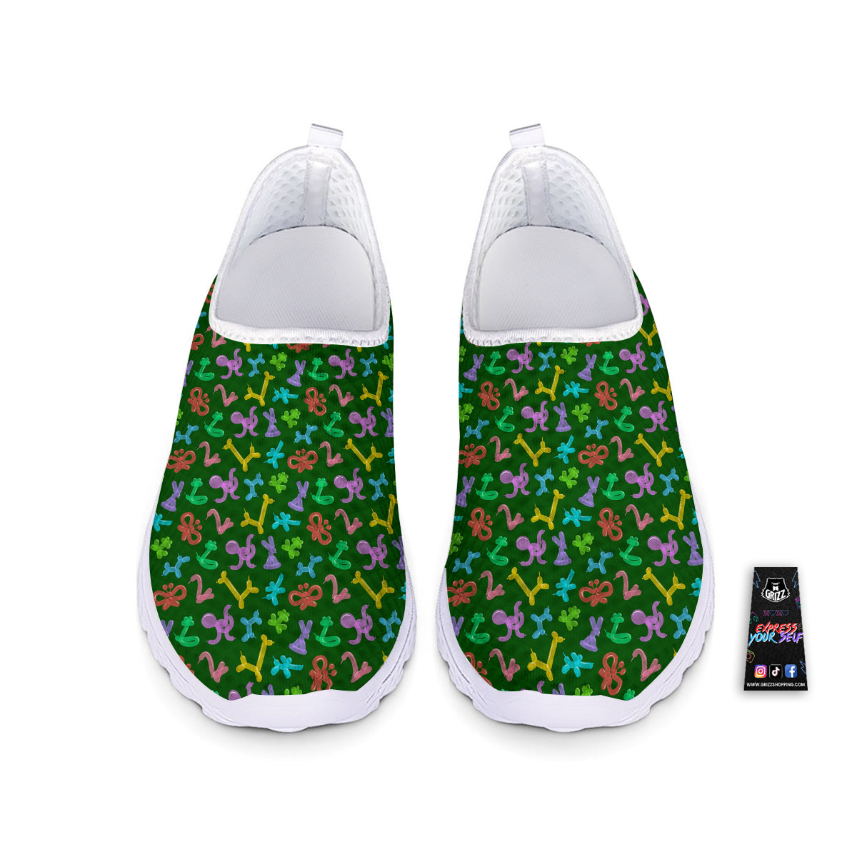 Balloon Modelling Print Pattern Nurse Shoes-grizzshop