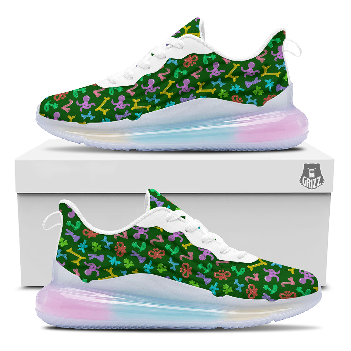 Balloon Modelling Print Pattern Running Sneakers-grizzshop