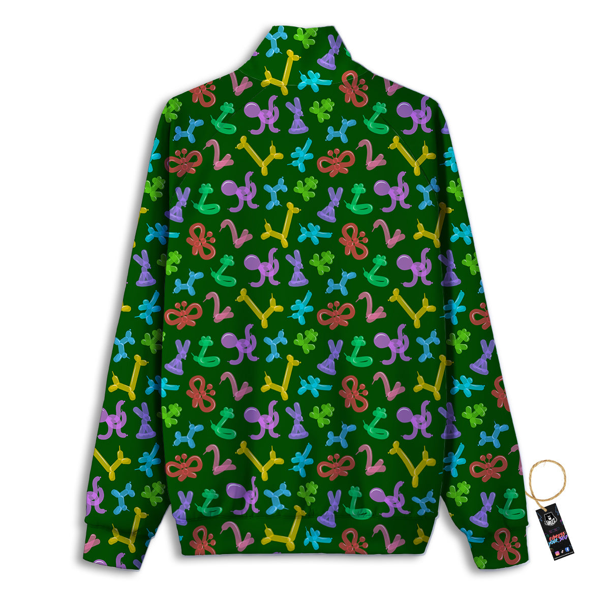 Balloon Modelling Print Pattern Track Jacket-grizzshop