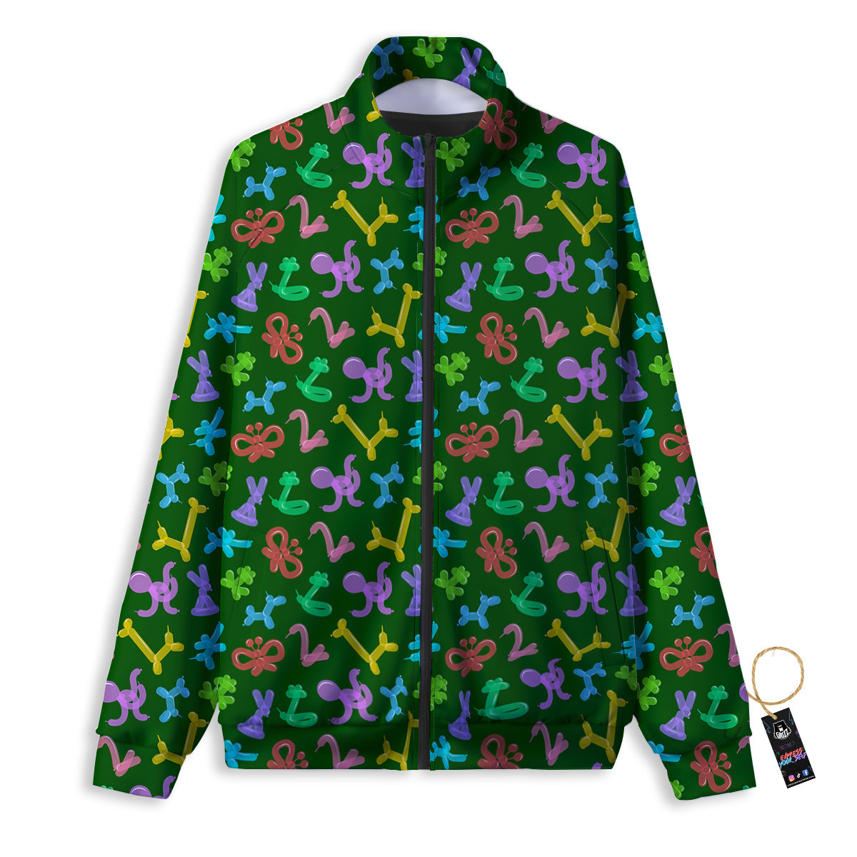Balloon Modelling Print Pattern Track Jacket-grizzshop