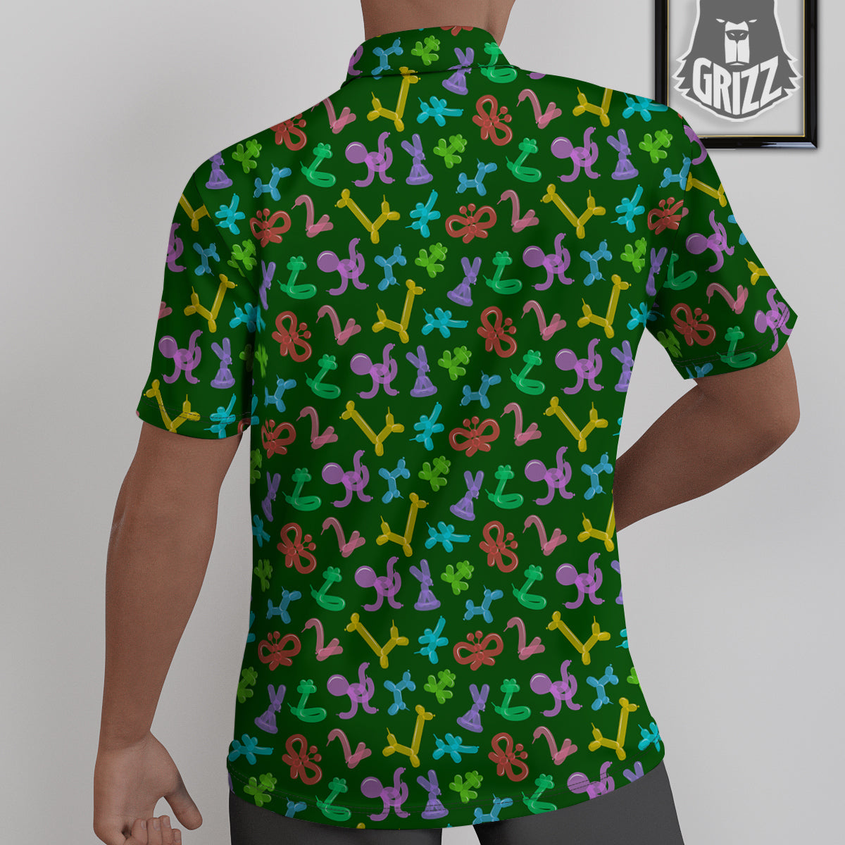 Balloon Modelling Print Pattern Untucked Shirts-grizzshop