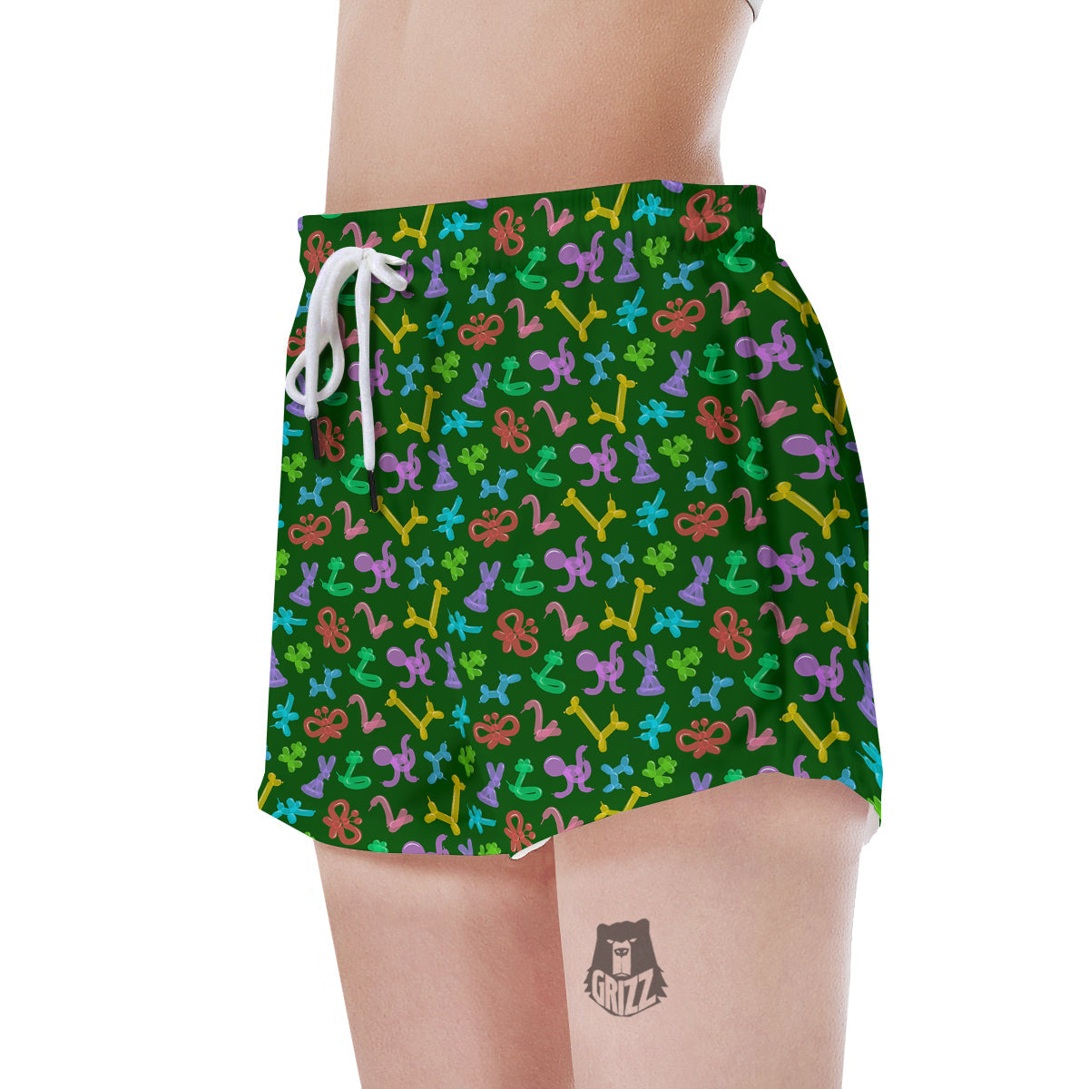 Balloon Modelling Print Pattern Women's Shorts-grizzshop