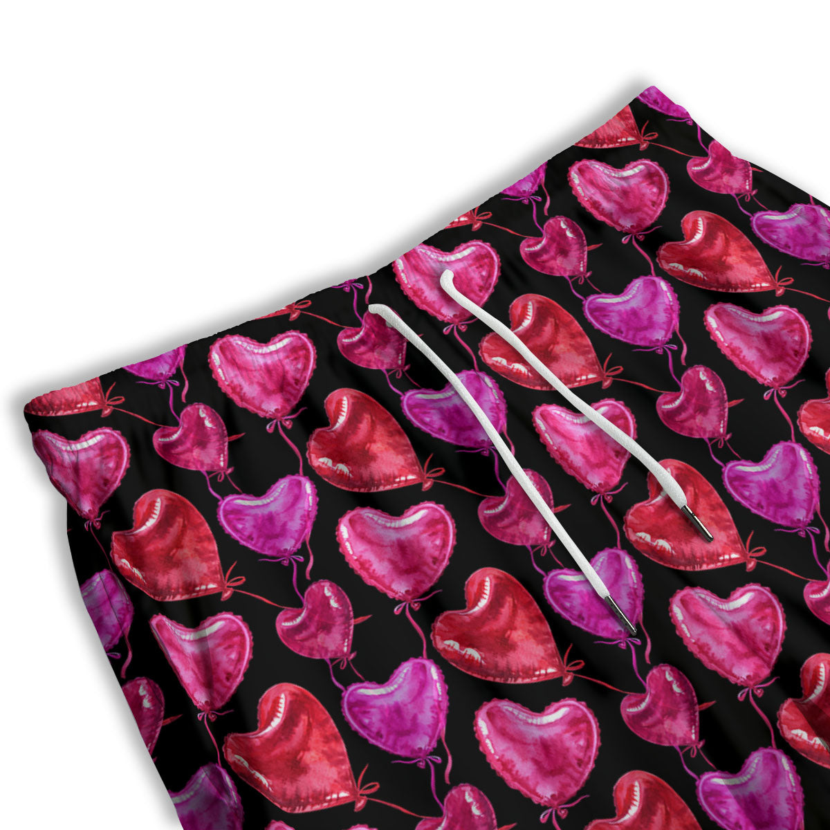 Balloon Red Heart Print Pattern Men's Athletic Shorts