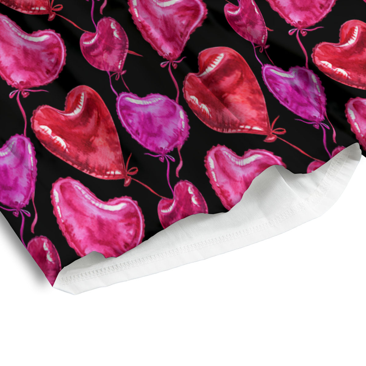 Balloon Red Heart Print Pattern Men's Athletic Shorts