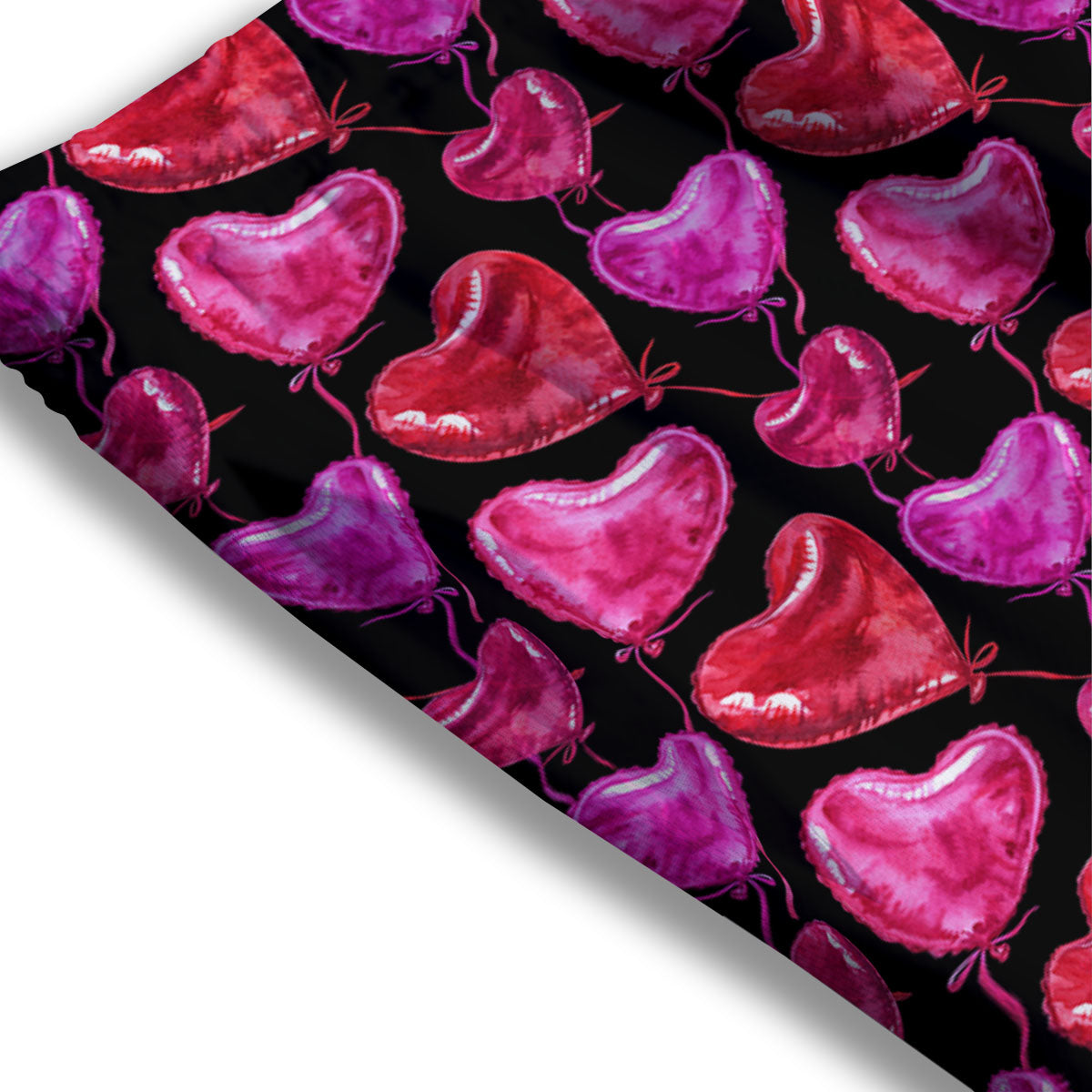 Balloon Red Heart Print Pattern Mesh Shorts