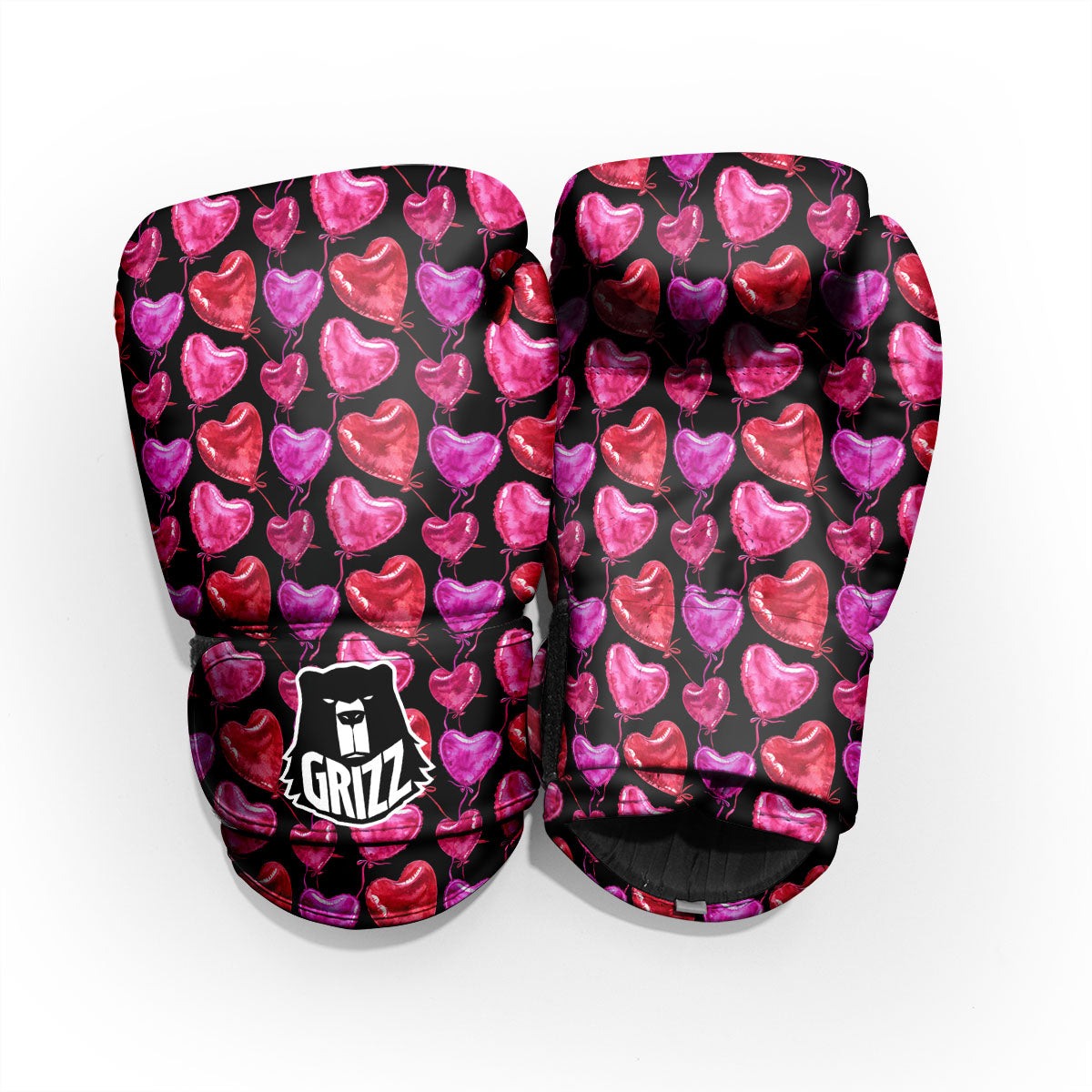 Balloon Red Heart Print Pattern Pro Boxing Glove