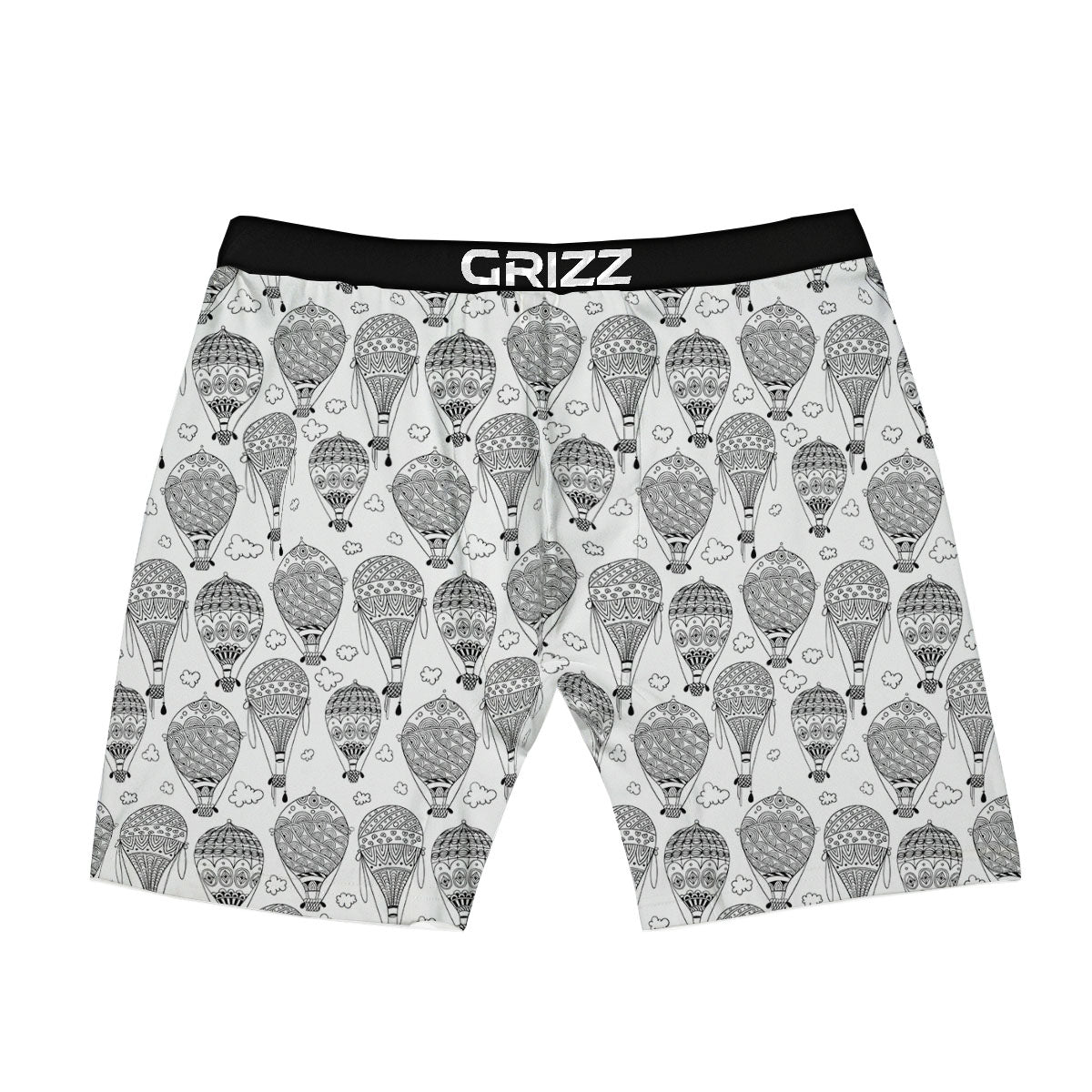 Balloon White And Black Print Pattern Boxer Briefs-grizzshop