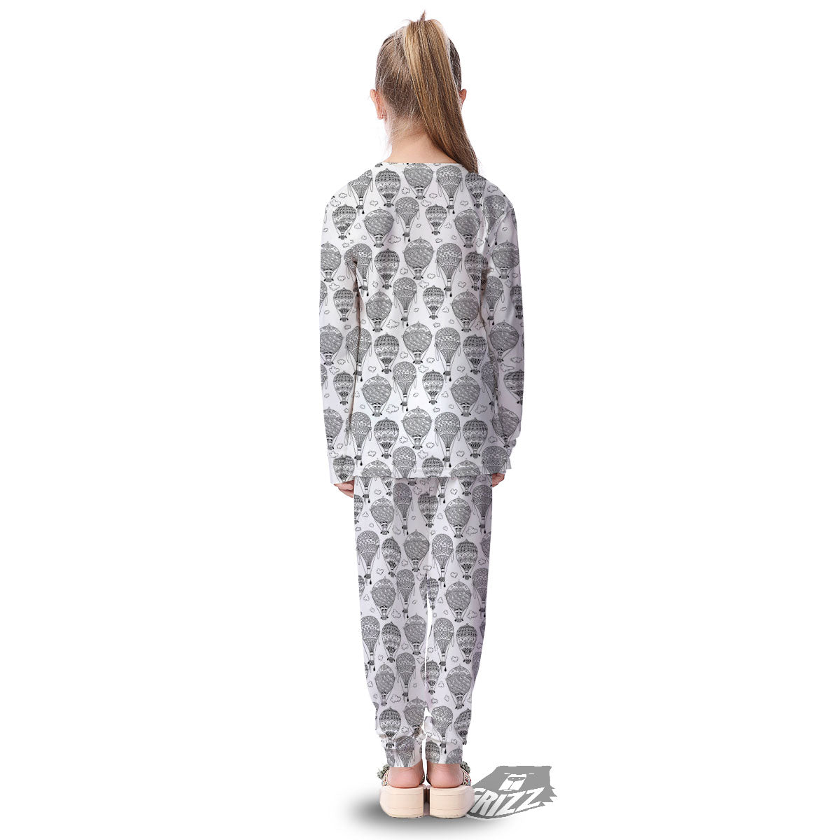 Balloon White And Black Print Pattern Kid's Pajamas-grizzshop
