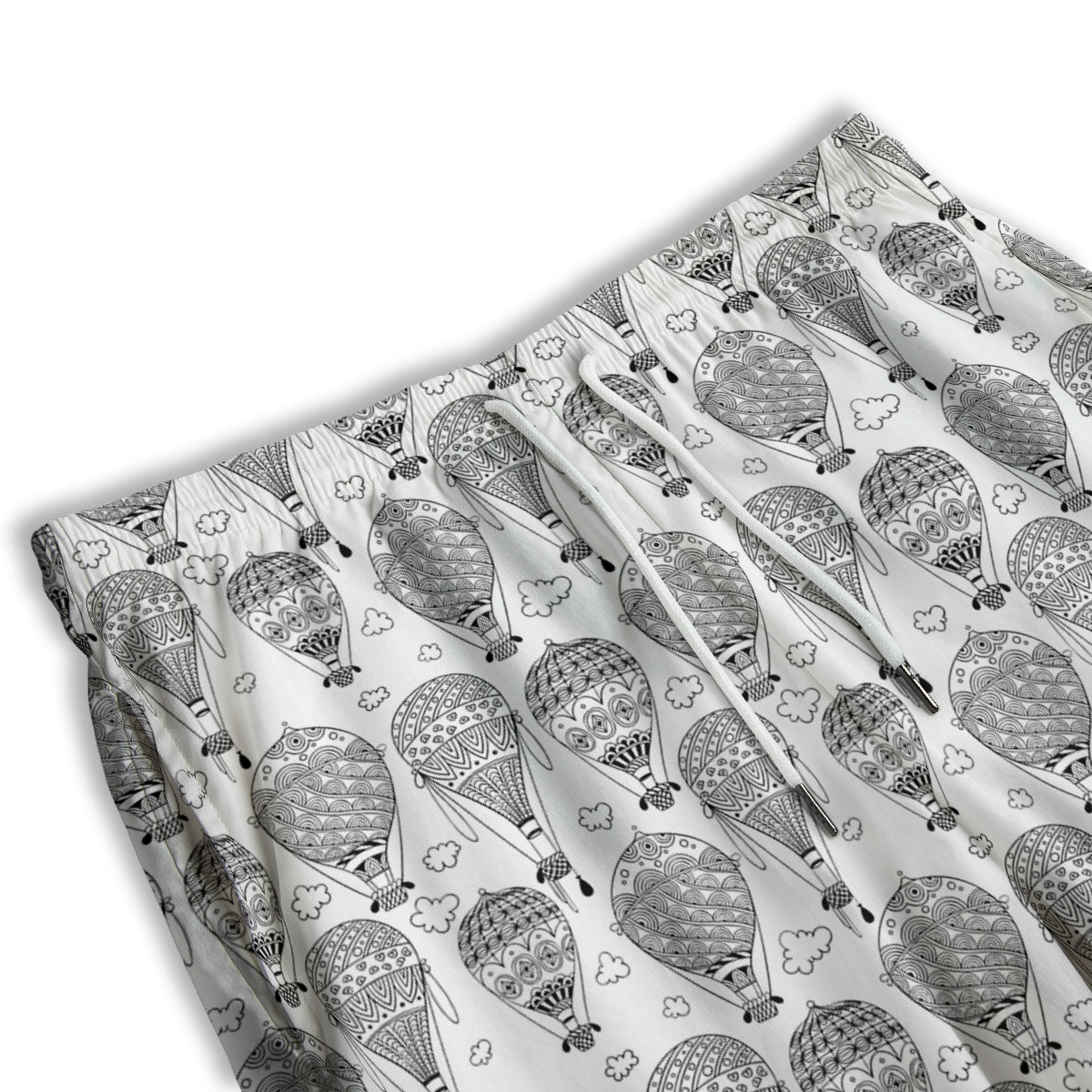 Balloon White And Black Print Pattern Men's Athletic Shorts