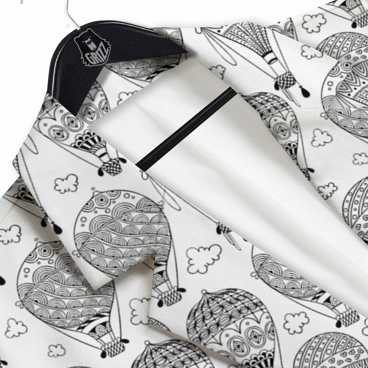 Balloon White And Black Print Pattern Men's Sport Coat-grizzshop