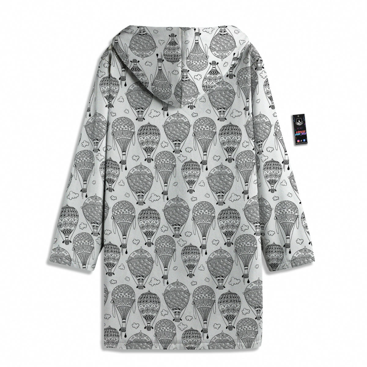 Balloon White And Black Print Pattern Men's Windbreaker Jacket-grizzshop