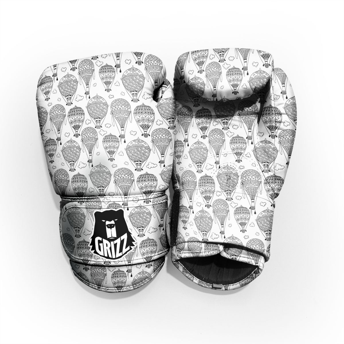 Balloon White And Black Print Pattern Pro Boxing Glove