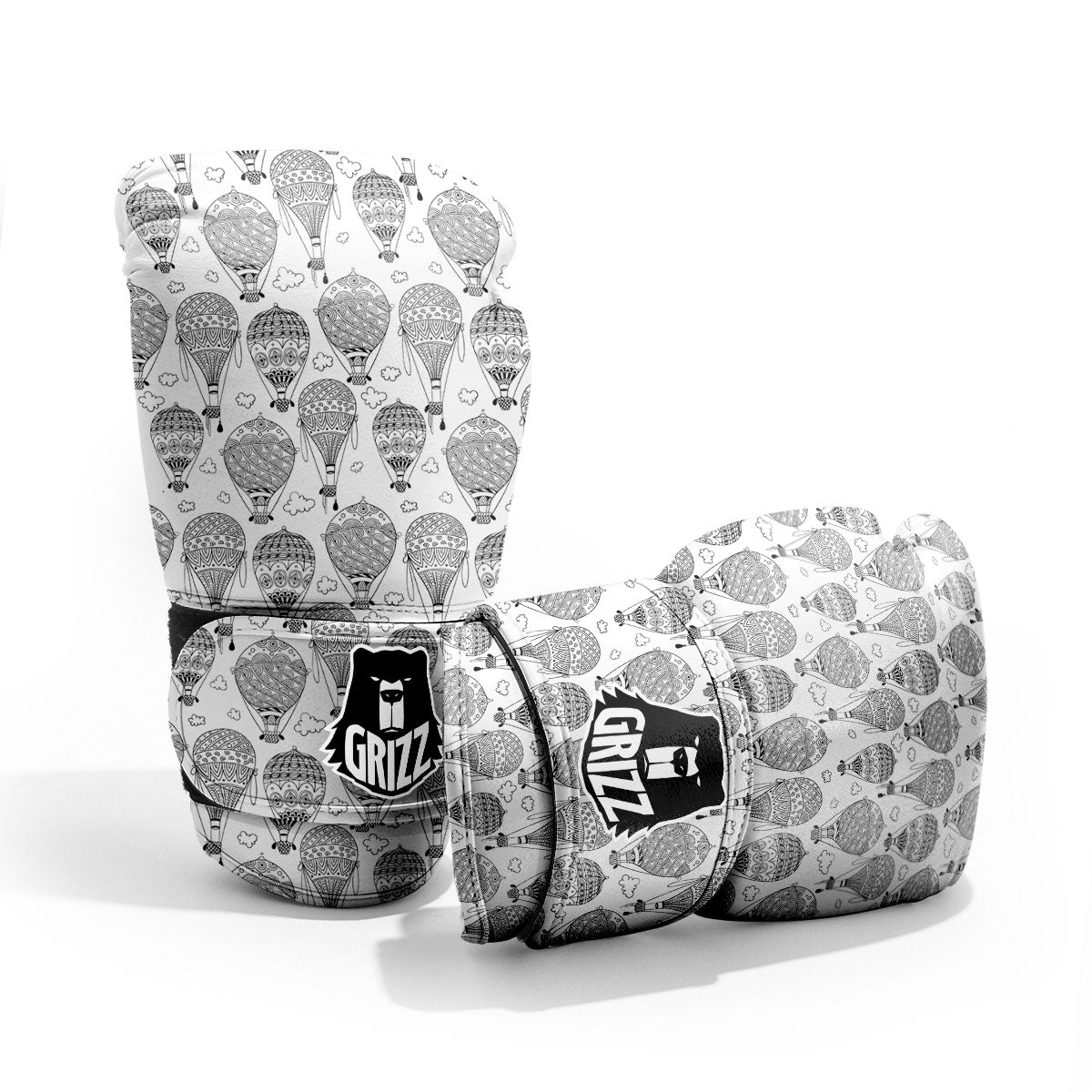 Balloon White And Black Print Pattern Pro Boxing Glove