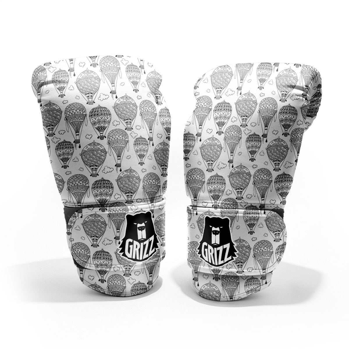 Balloon White And Black Print Pattern Pro Boxing Glove
