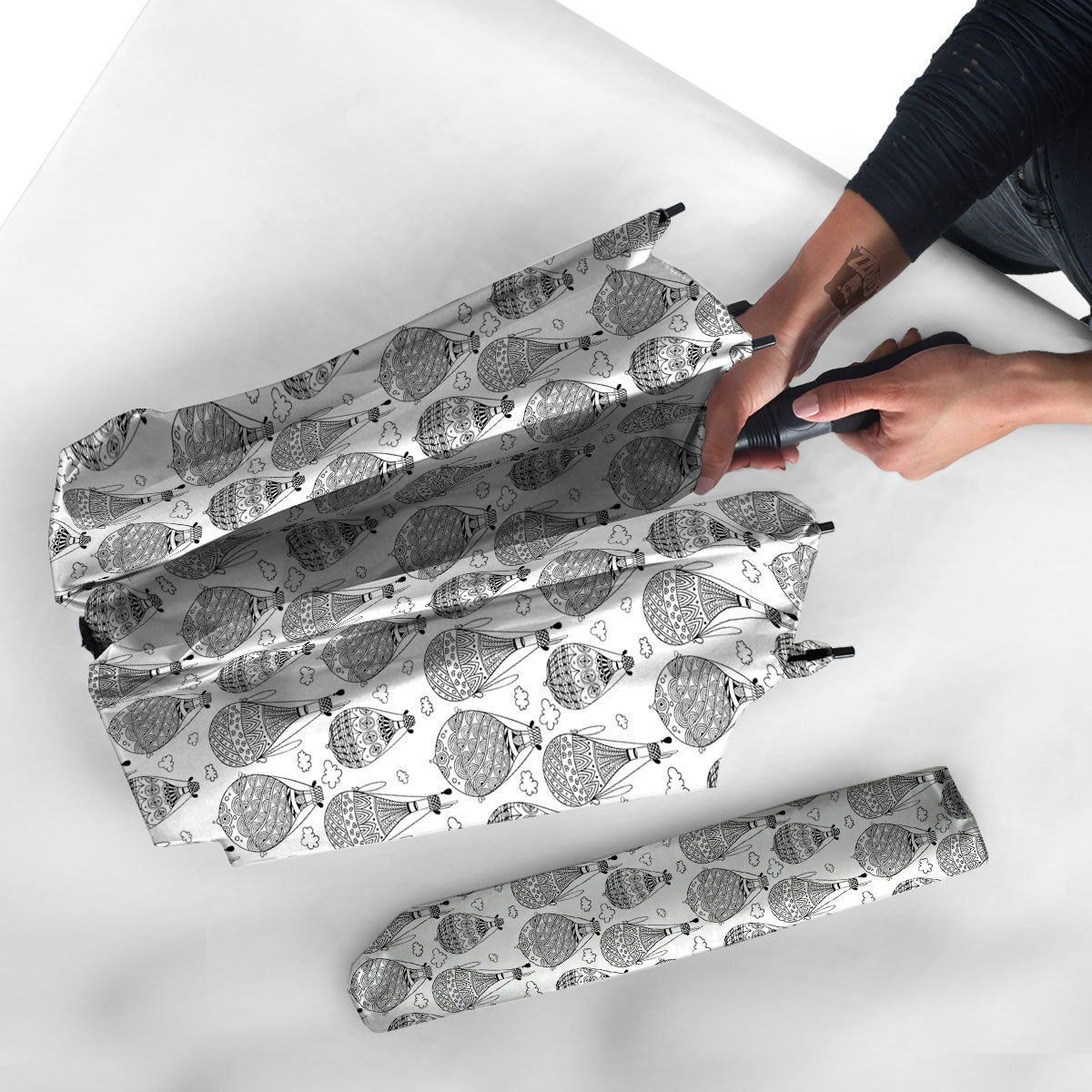 Balloon White And Black Print Pattern Umbrella-grizzshop