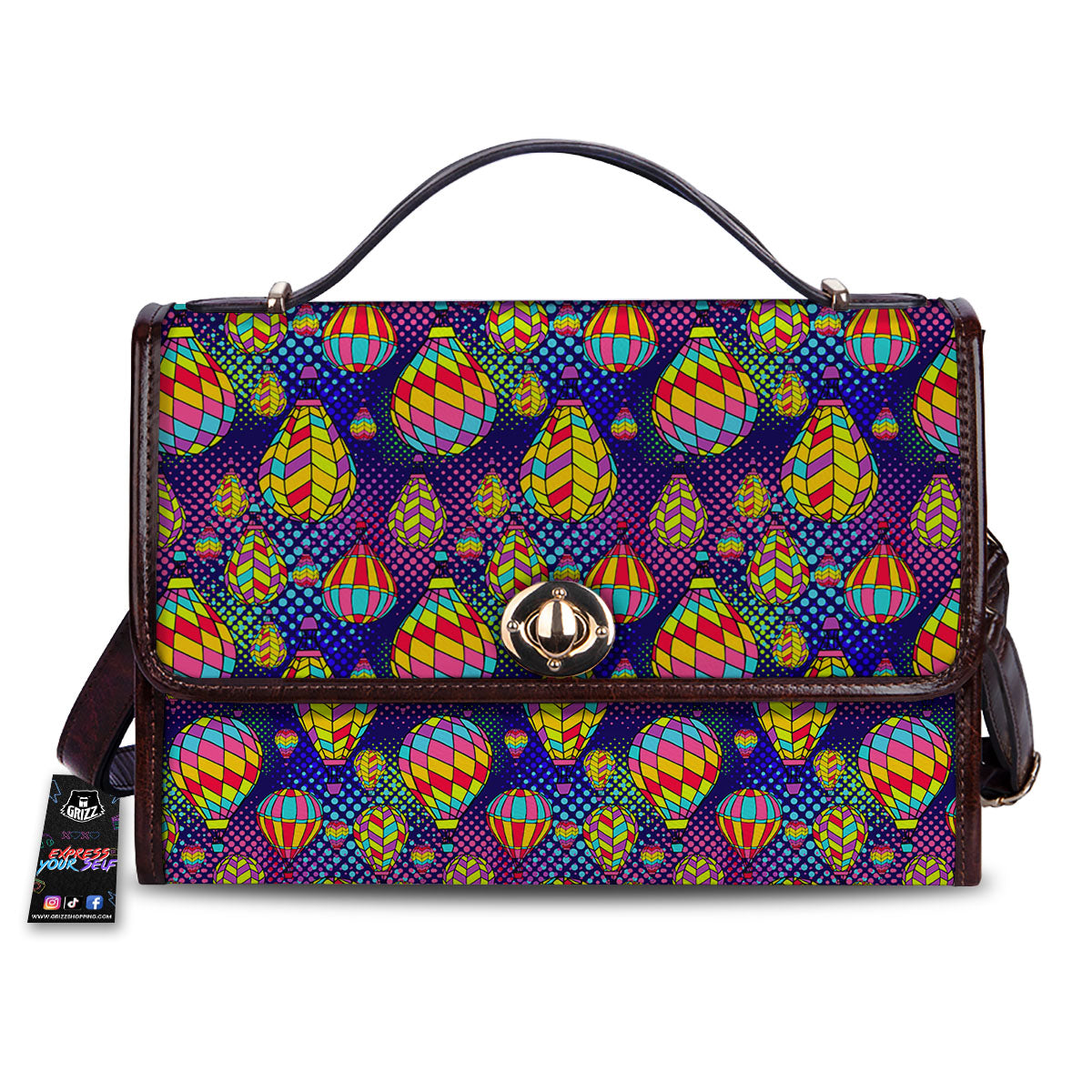 Balloon Air Retro Print Pattern Women's Satchel Bag