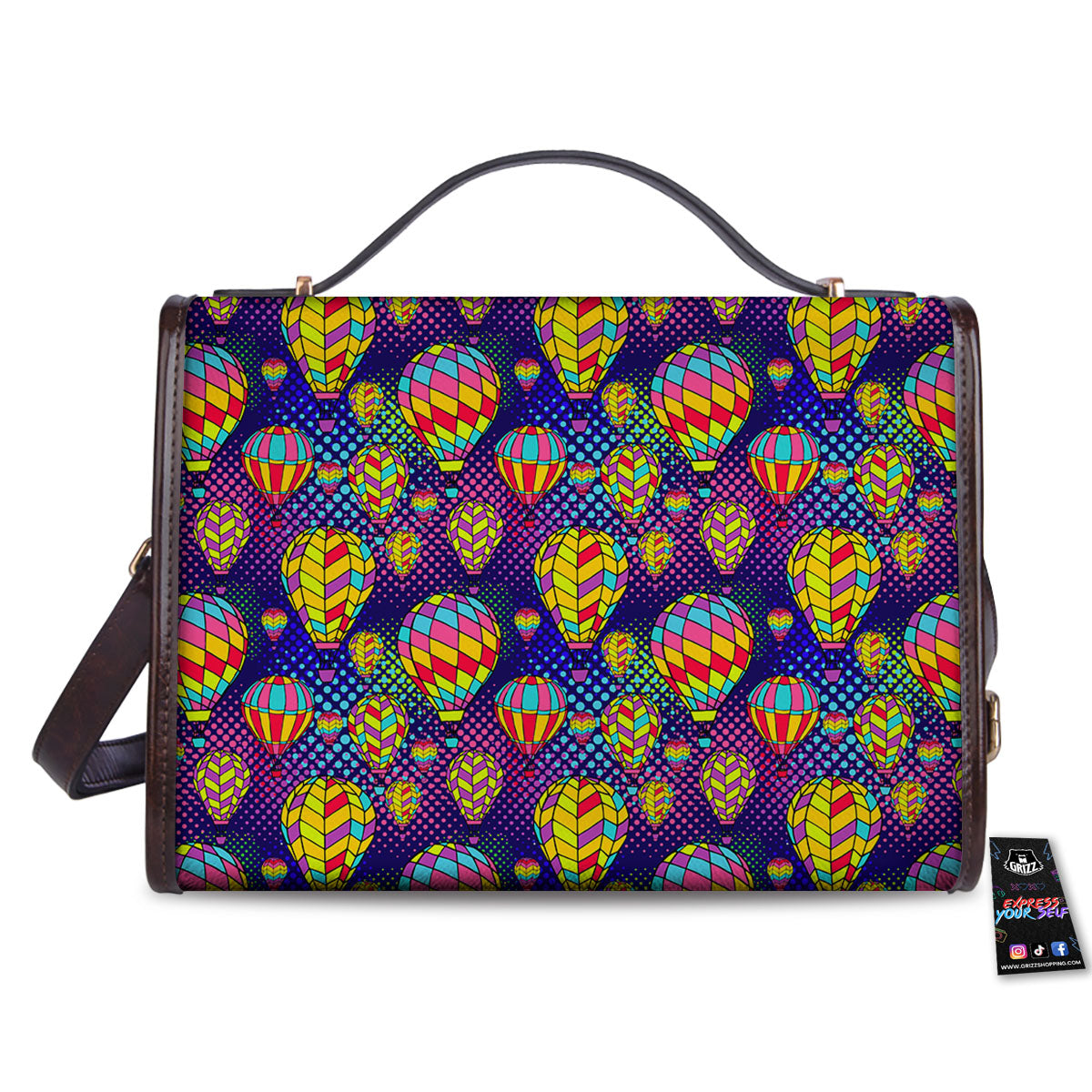Balloon Air Retro Print Pattern Women's Satchel Bag