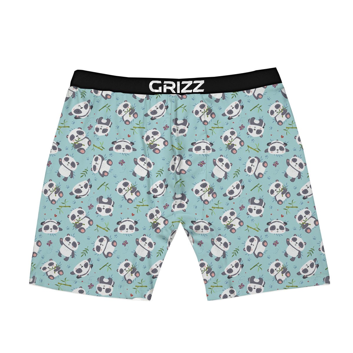 Bamboo And Cute Panda Print Pattern Boxer Briefs-grizzshop