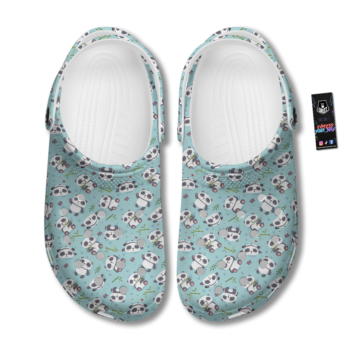 Bamboo And Cute Panda Print Pattern Clog-grizzshop