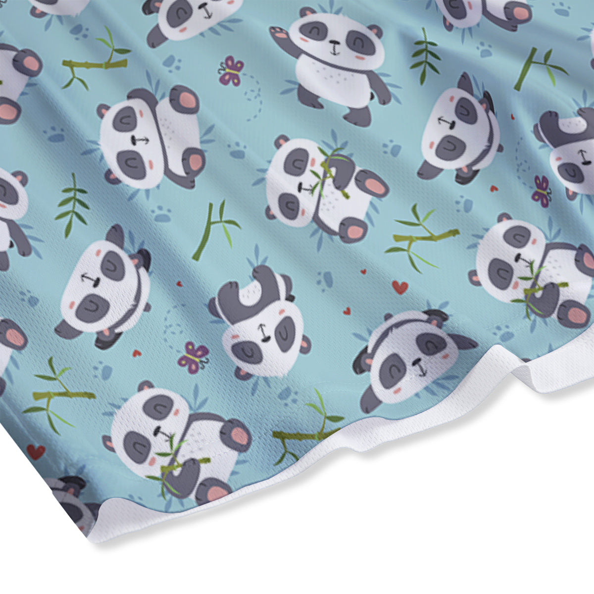 Bamboo And Cute Panda Print Pattern Mesh Shorts