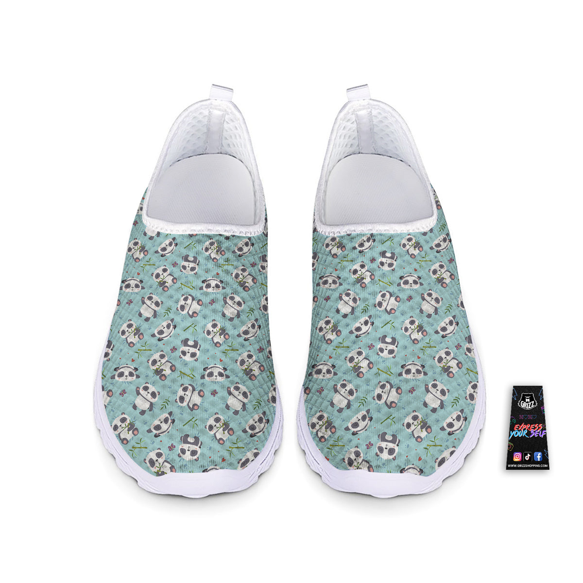 Bamboo And Cute Panda Print Pattern Nurse Shoes-grizzshop