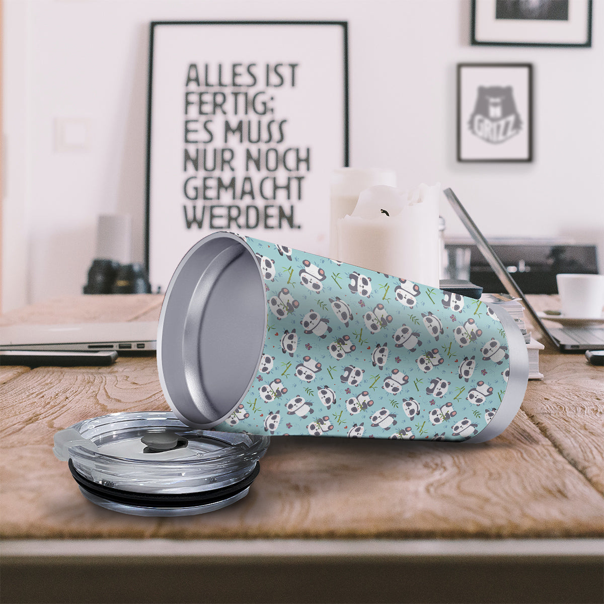 Bamboo And Cute Panda Print Pattern Tumbler-grizzshop