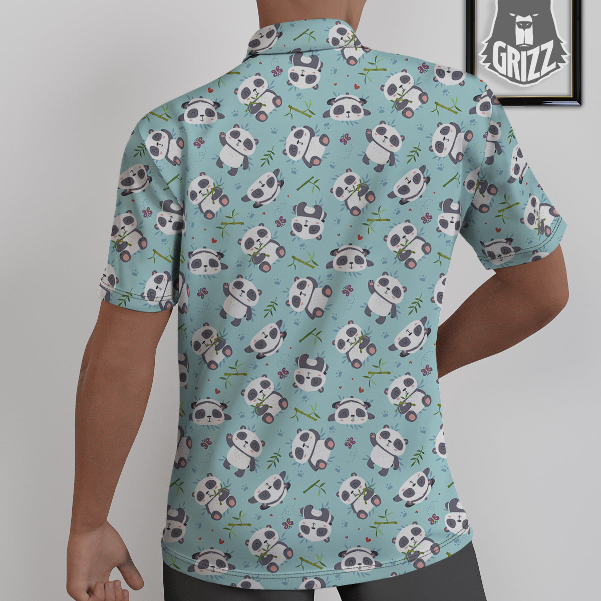 Bamboo And Cute Panda Print Pattern Untucked Shirts-grizzshop