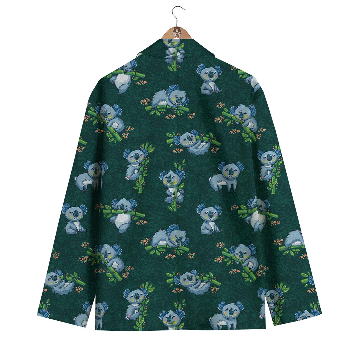 Bamboo Koala Pattern Print Men's Blazer-grizzshop