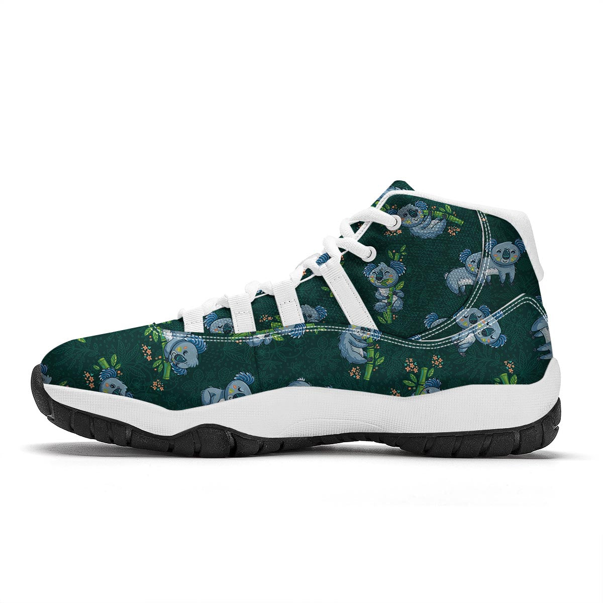 Bamboo Koala Pattern Print White Bball Shoes-grizzshop