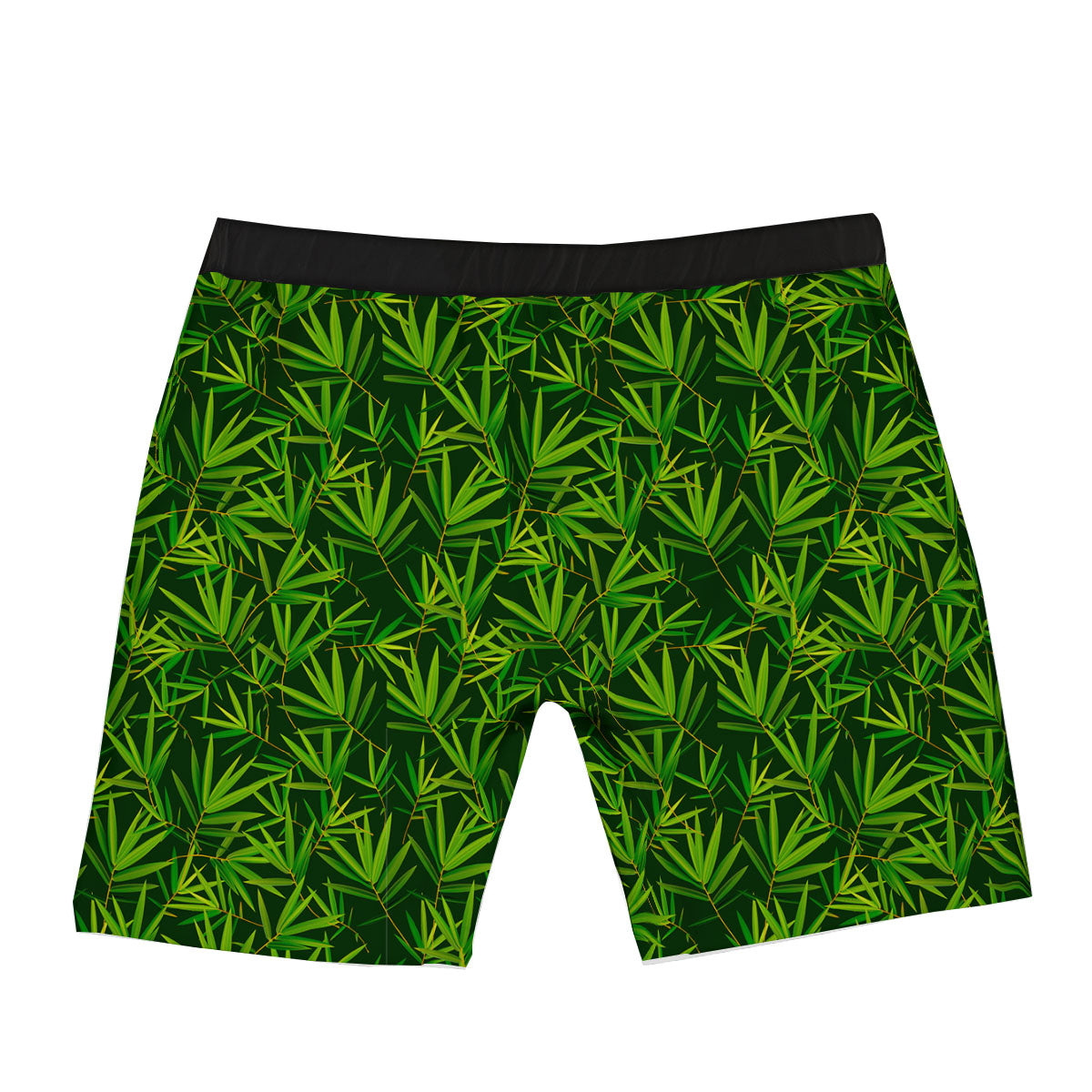 Bamboo Leaf Green Print Pattern Boxer Briefs-grizzshop