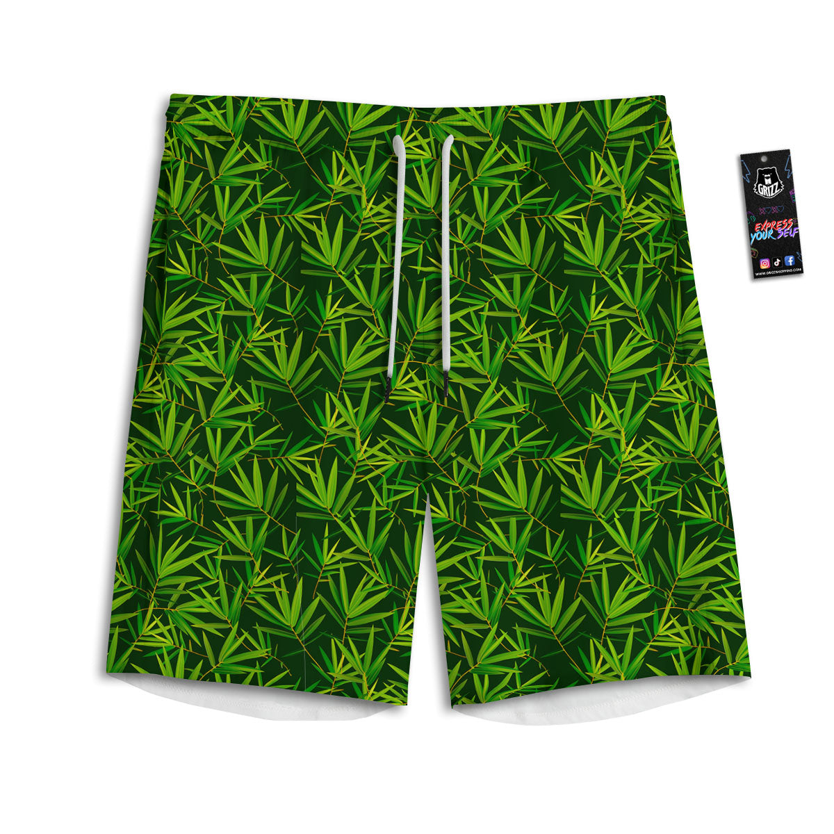 Banana Leave Palm Tree Print Pattern Men's Athletic Shorts