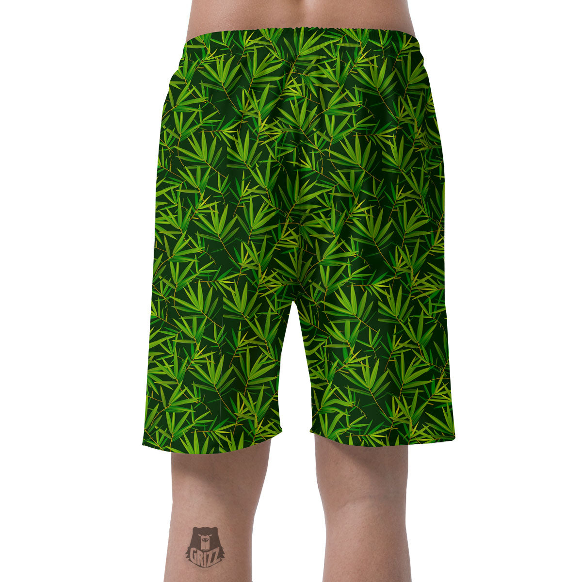 Bamboo Leaf Green Print Pattern Men's Shorts-grizzshop