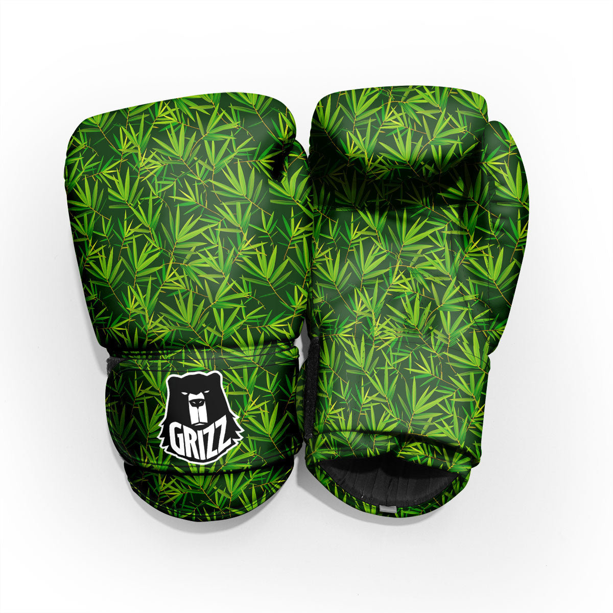 Bamboo Leaf Green Print Pattern Pro Boxing Glove