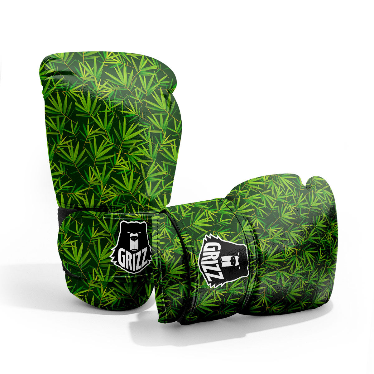 Bamboo Leaf Green Print Pattern Pro Boxing Glove