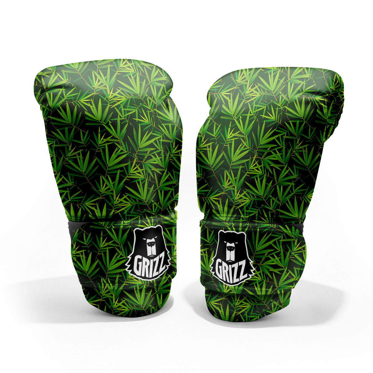 Bamboo Leaf Green Print Pattern Pro Boxing Glove