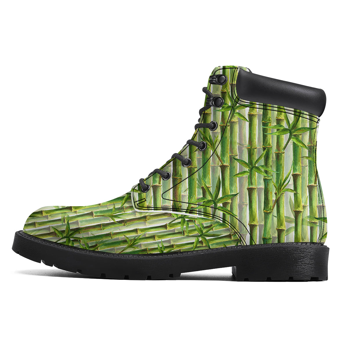 Bamboo Watercolor Print Pattern Boots-grizzshop