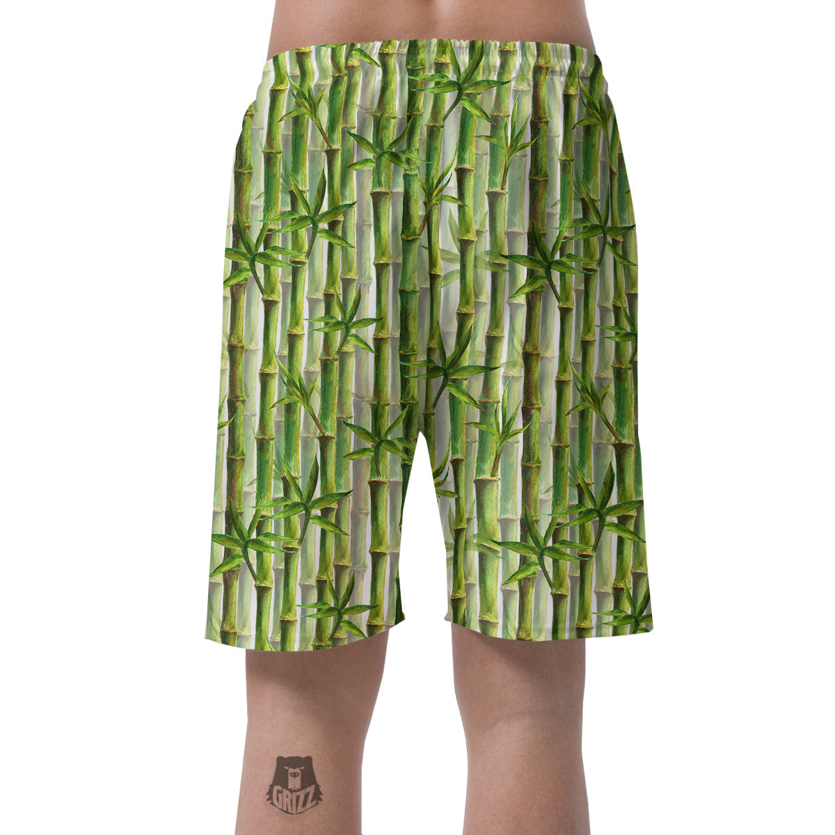 Bamboo Watercolor Print Pattern Men's Shorts-grizzshop