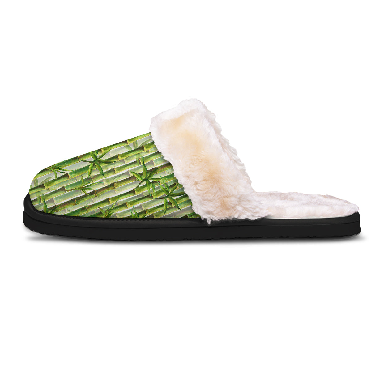Bamboo Watercolor Print Pattern Slippers-grizzshop
