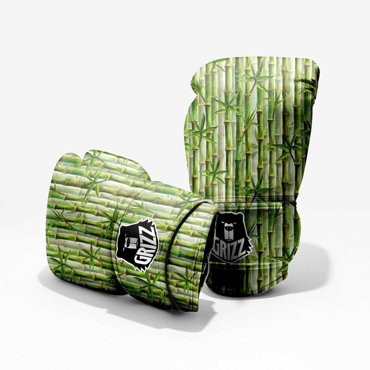 Bamboo Watercolor Print Pattern Pro Boxing Glove