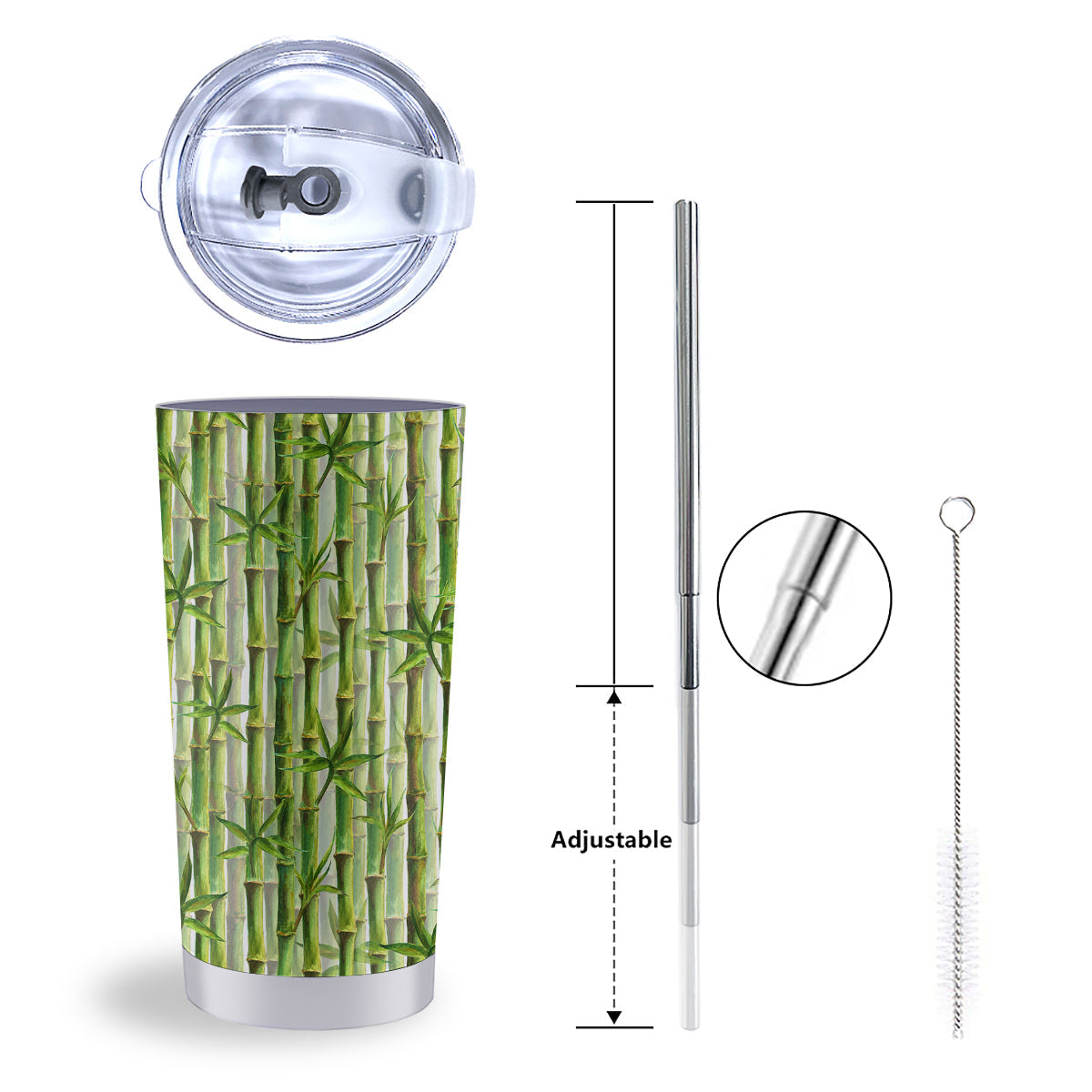 Bamboo Watercolor Print Pattern Tumbler-grizzshop