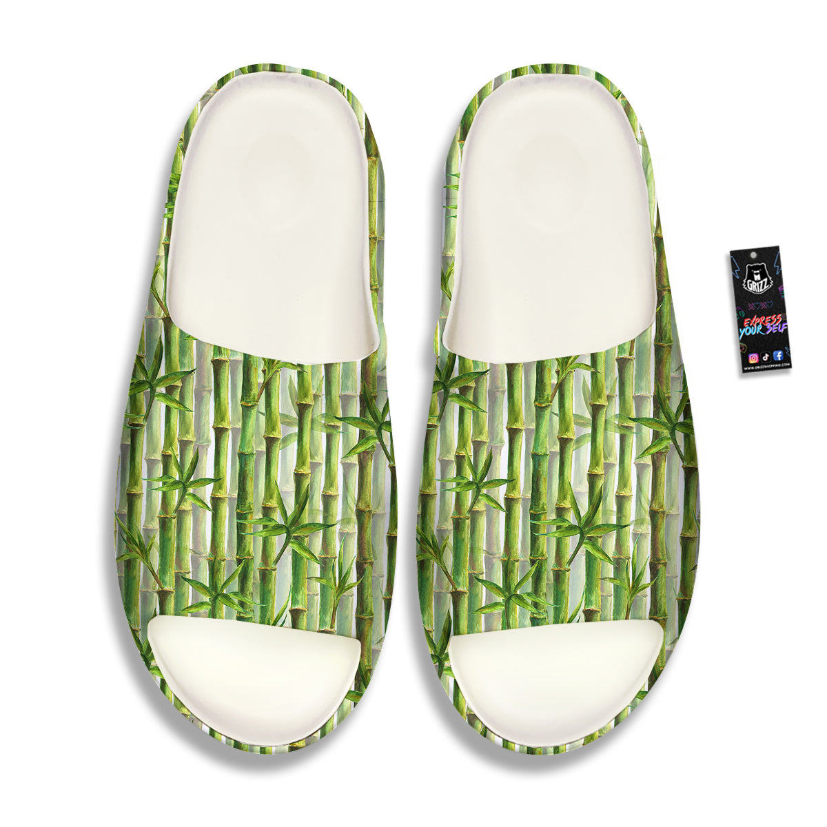 Bamboo Watercolor Print Pattern Sandals-grizzshop