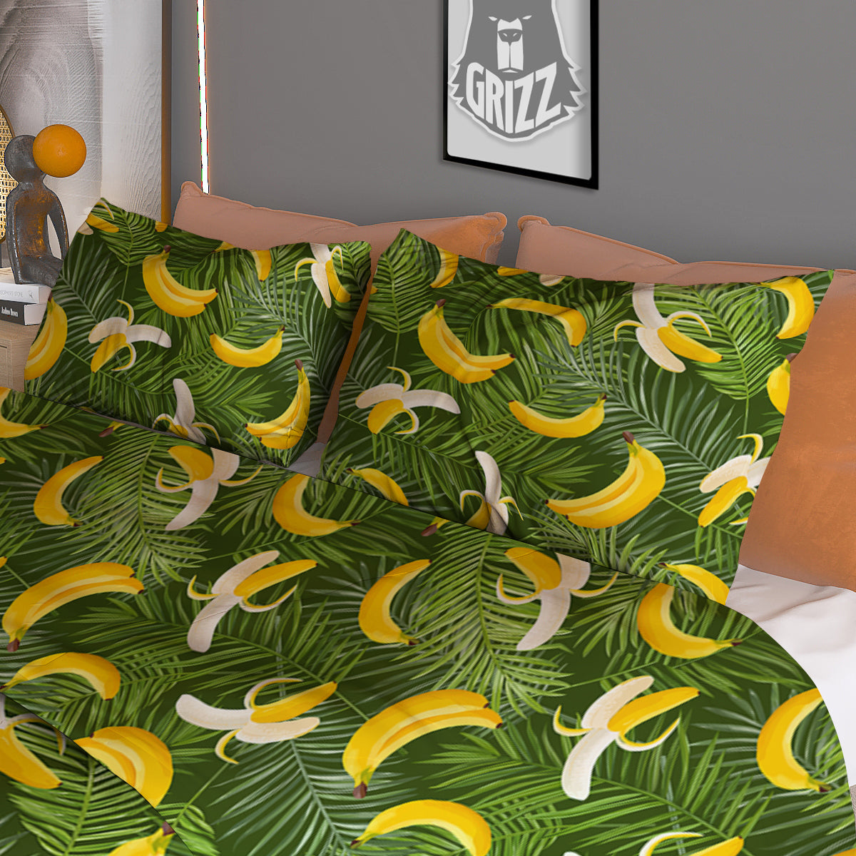 Banana Aloha Print Pattern Duvet Cover Bedding Set