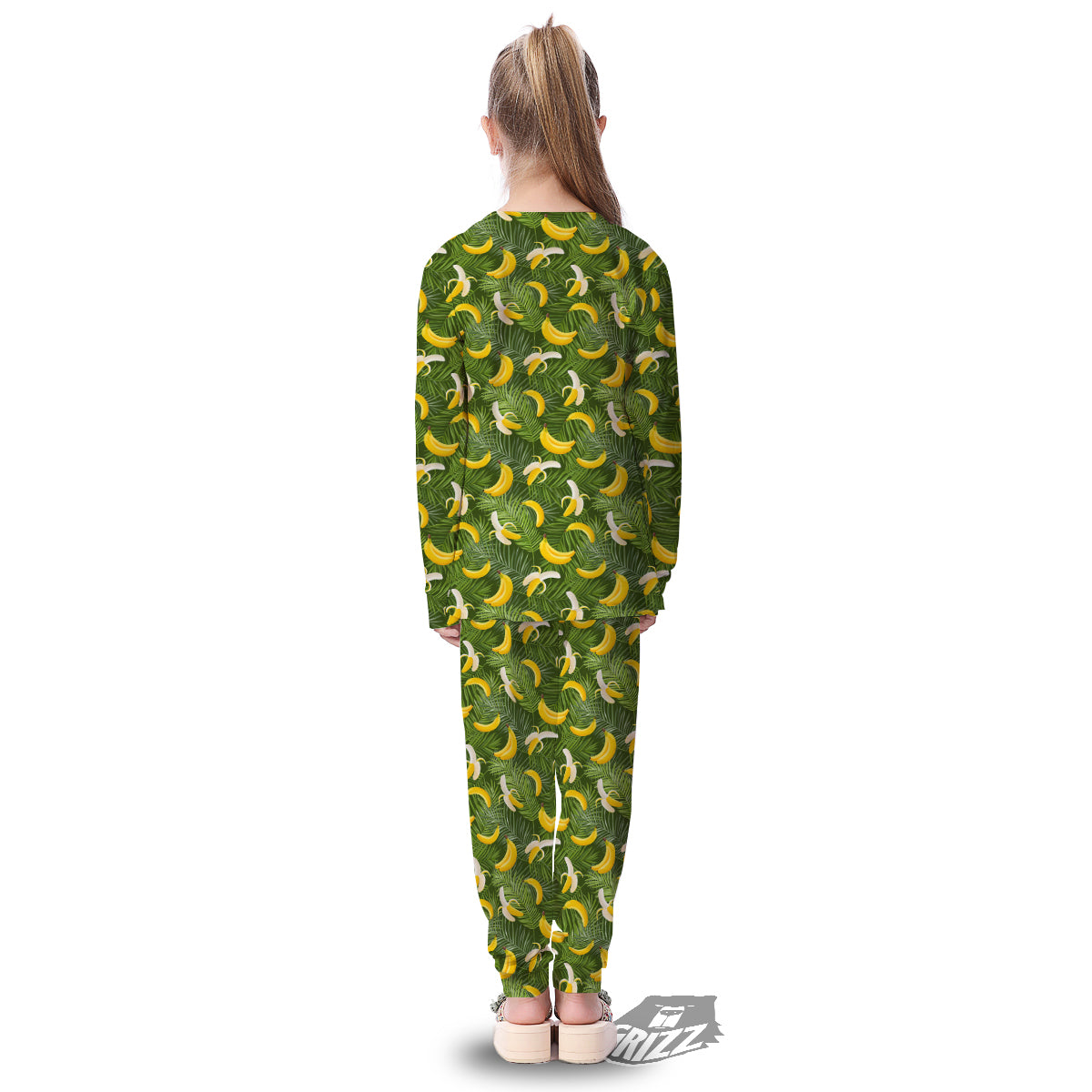Banana Aloha Print Pattern Kid's Pajamas-grizzshop