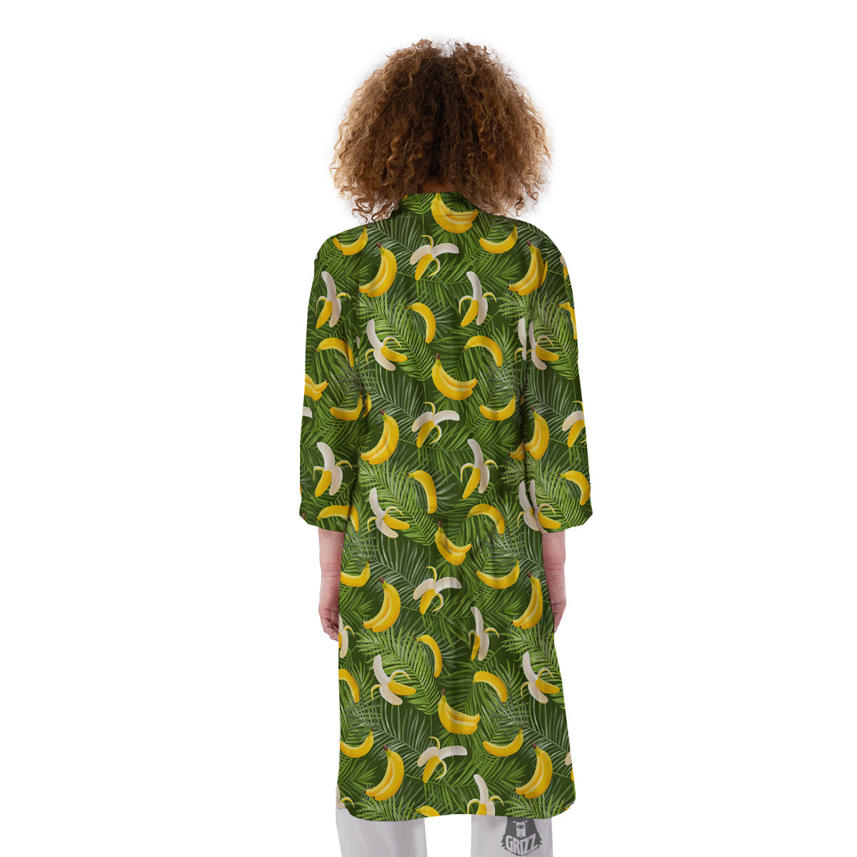 Banana Aloha Print Pattern Kimono-grizzshop