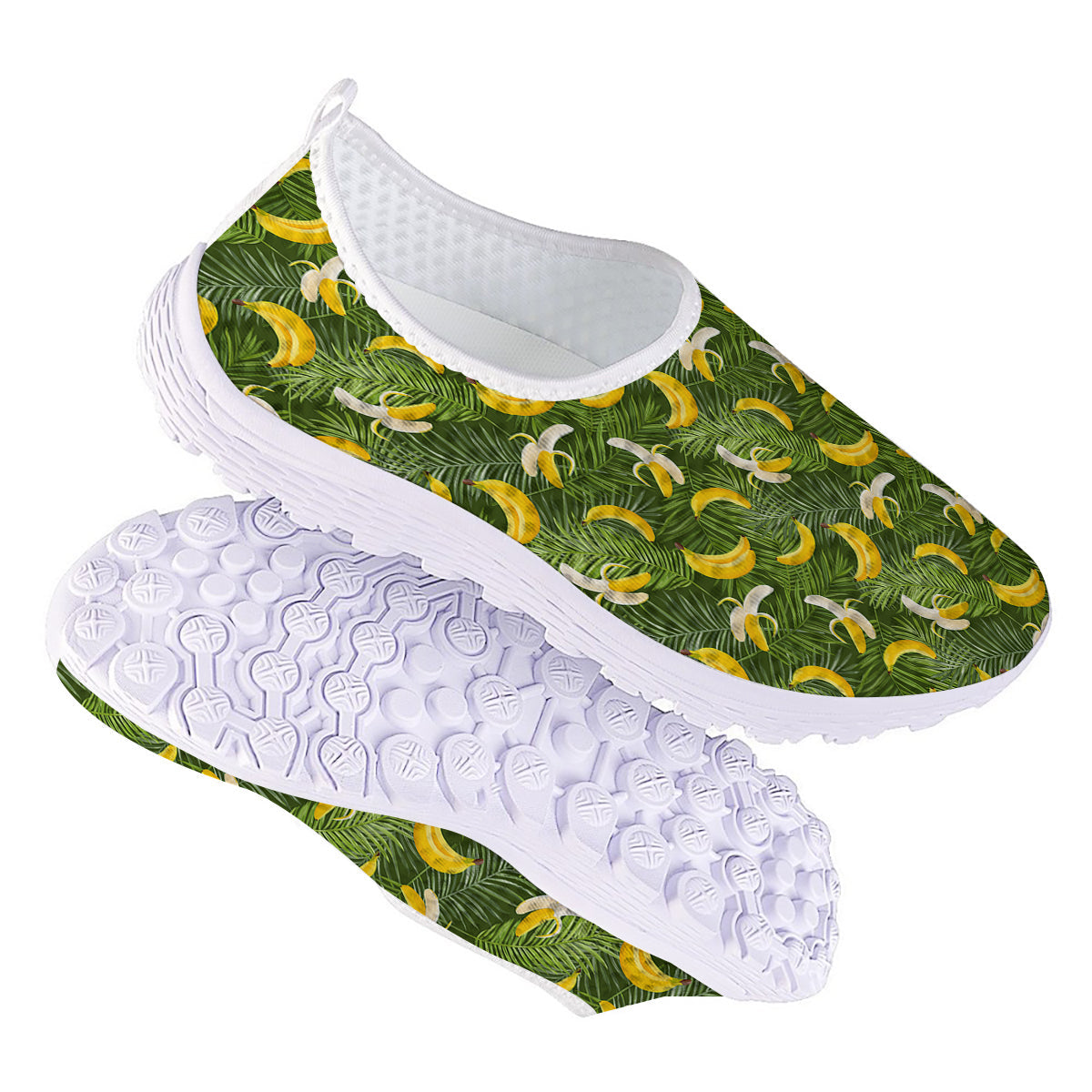 Banana Aloha Print Pattern Nurse Shoes-grizzshop