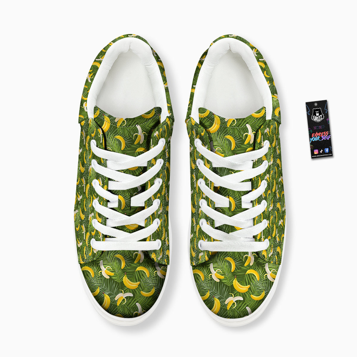 Banana Aloha Print Pattern Platform Shoes-grizzshop