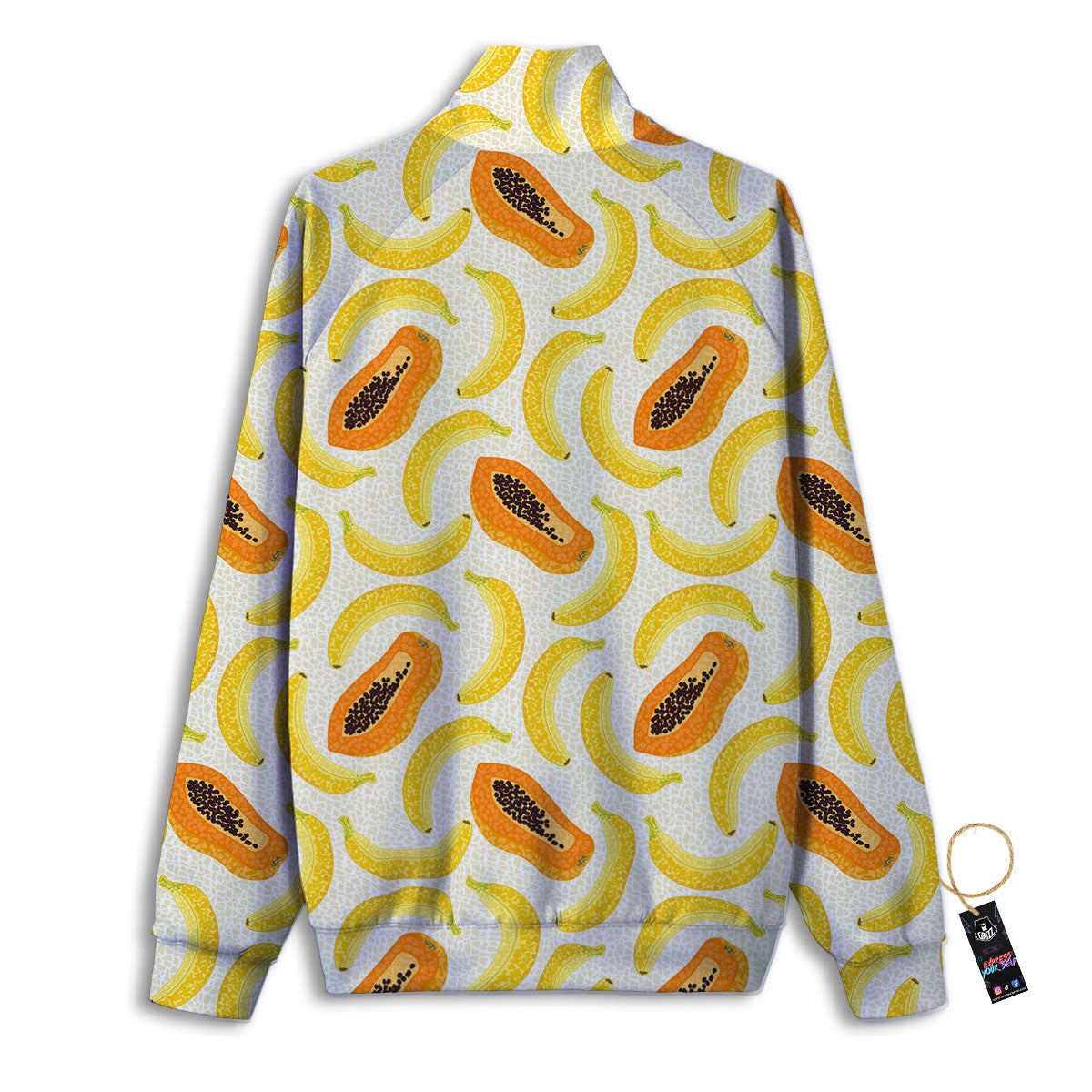 Banana And Papaya Print Pattern Track Jacket-grizzshop