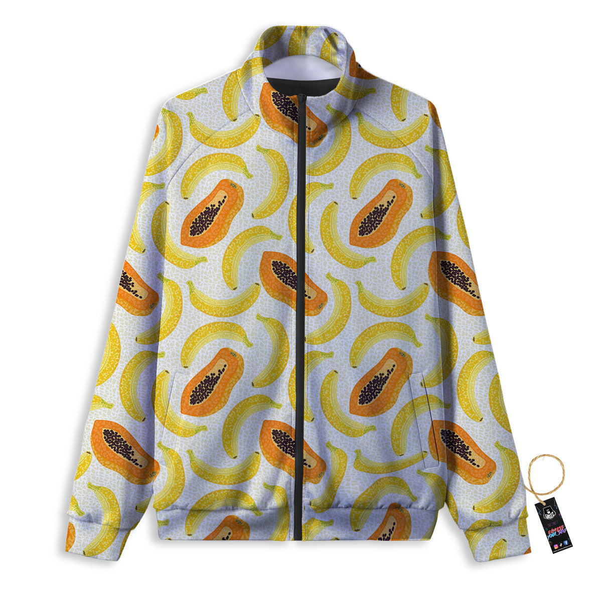 Banana And Papaya Print Pattern Track Jacket-grizzshop