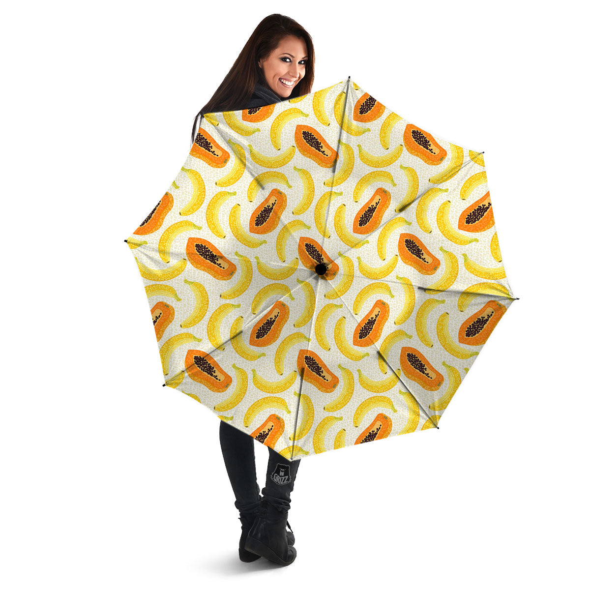 Banana And Papaya Print Pattern Umbrella-grizzshop