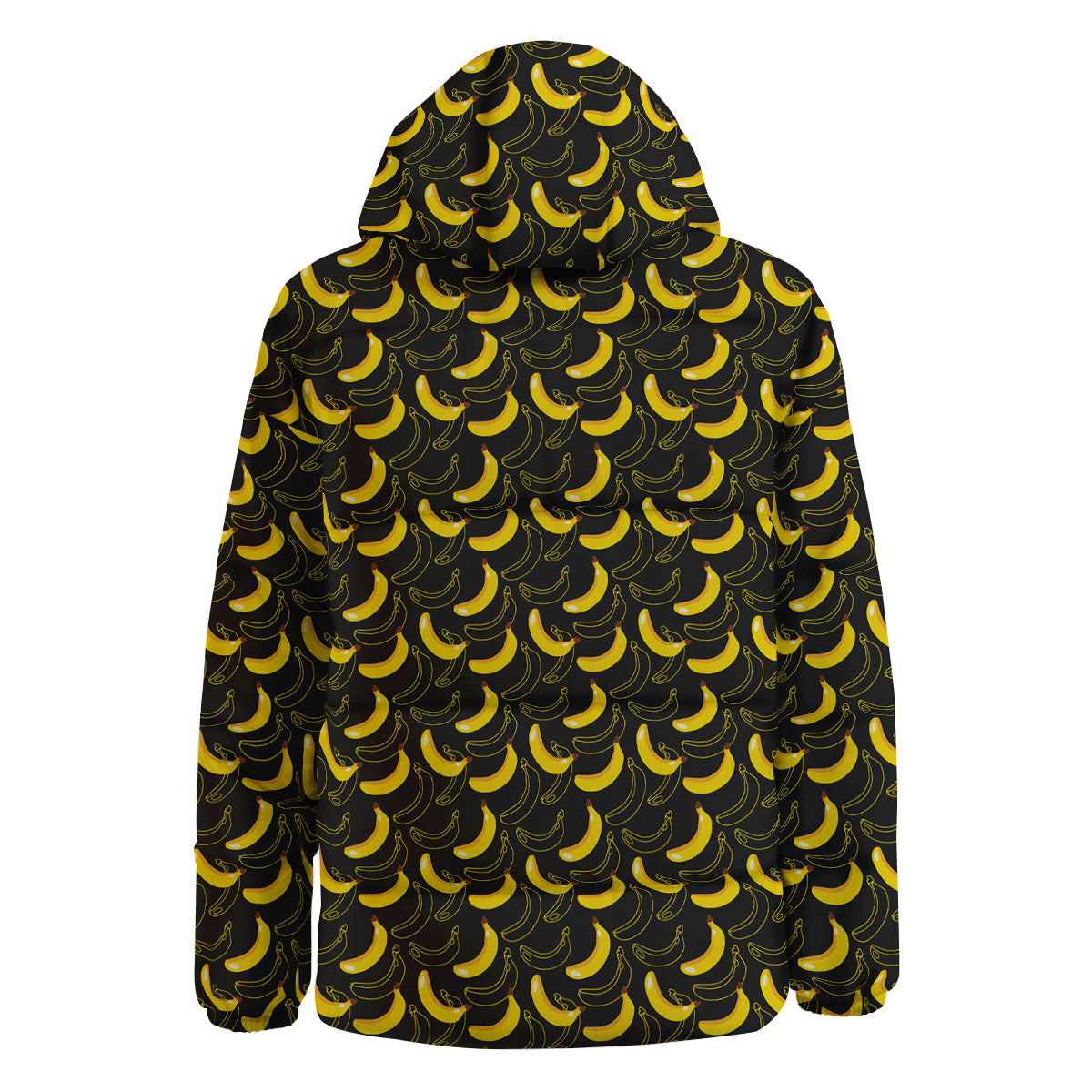 Banana Black Cartoon Print Pattern Down Jacket-grizzshop